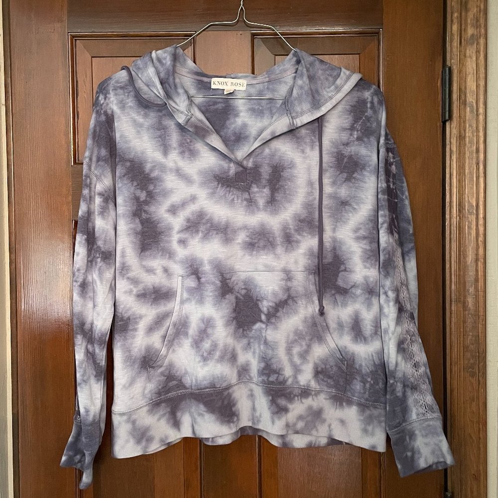Size XXL Knox Rose blue tie-dye hooded sweatshirt